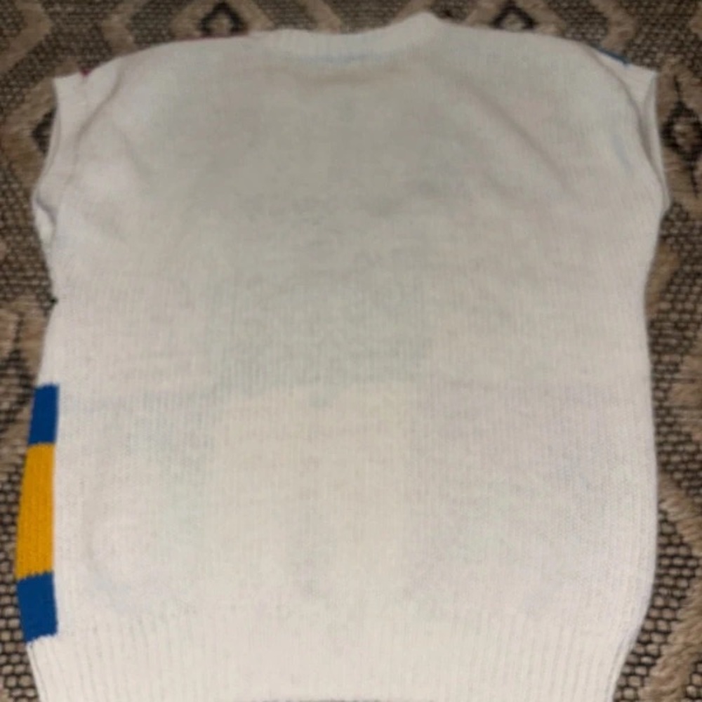 Geometric Colorblock Crewneck Sweater - White/Multi - Picture 4 of 4